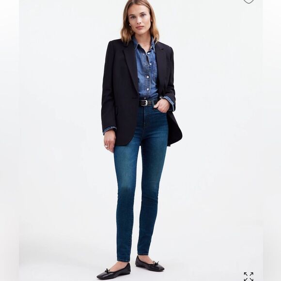 Madewell 28 High Rise 9” Skinny Dark Alabara Wash Stretch Jeans - Picture 1 of 16